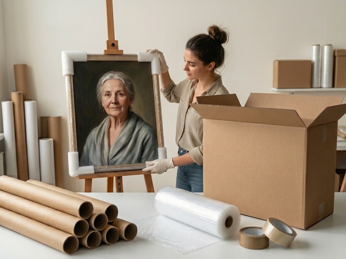 Bezpečné zabalení a doprava obrazu – ochrana plátna při přepravě